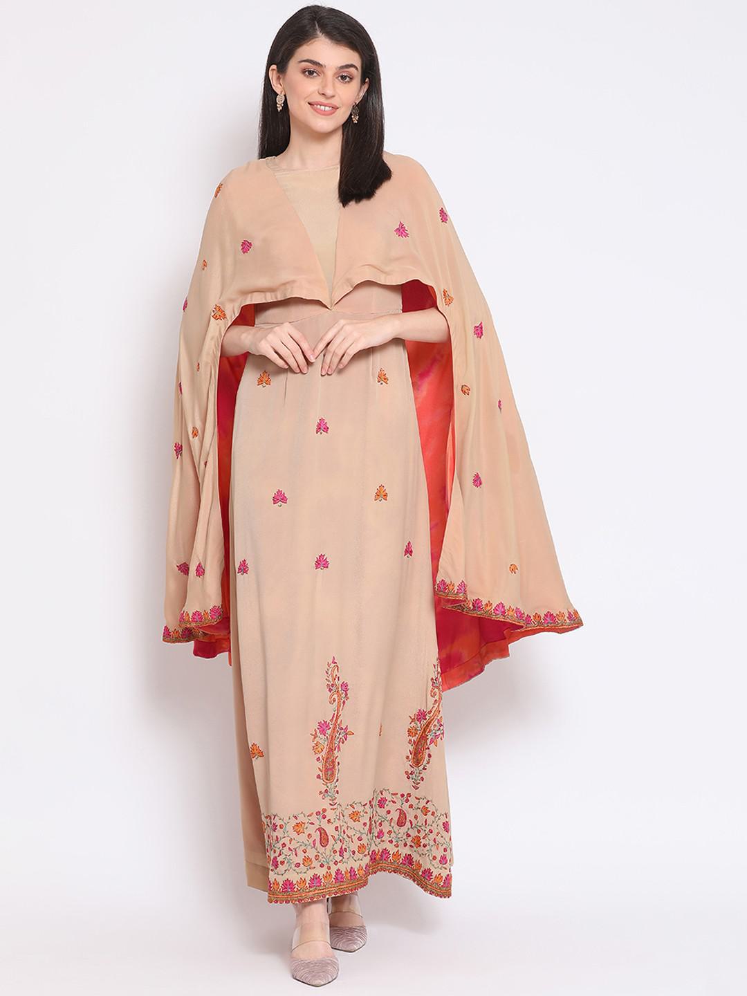 PURE CREPE CAPE GOWN WITH VISCOSE CREPE & AARI EMBROIDERY