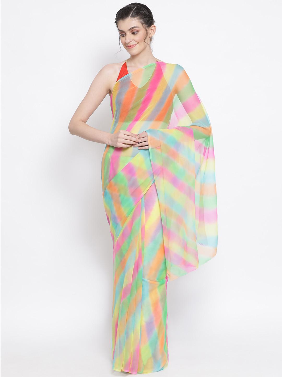 RAINBOW LEHARIYA GEORGETTE SAREE