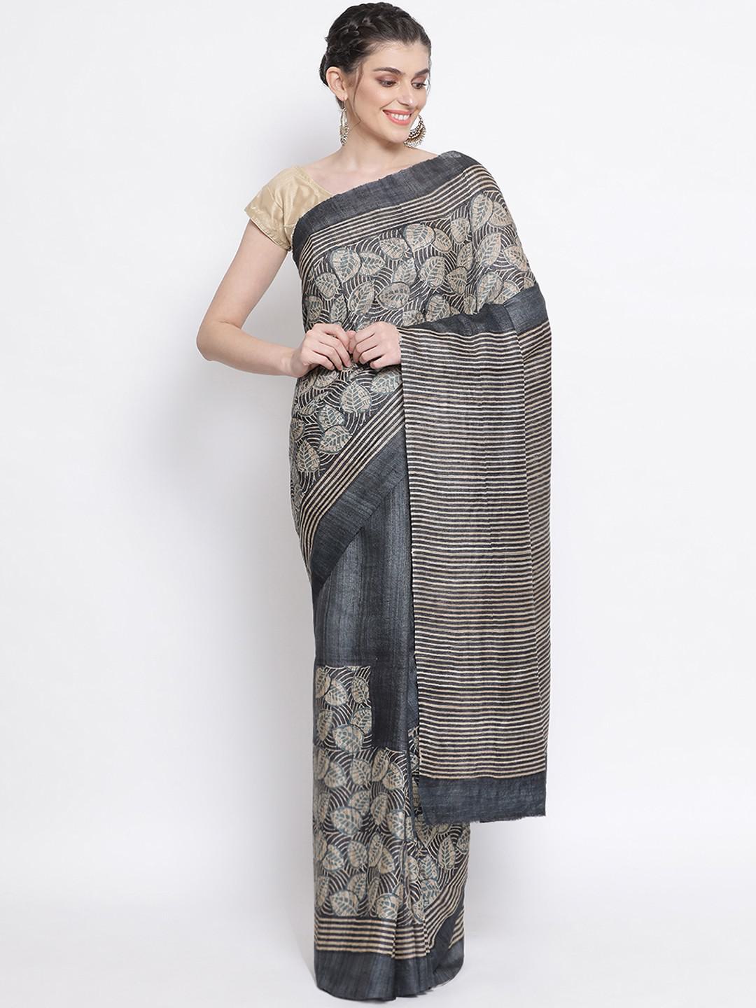 WHITE & BLACK RAJSHAHI GICHA MUSLIN SILK WITH DIGITAL PRINT