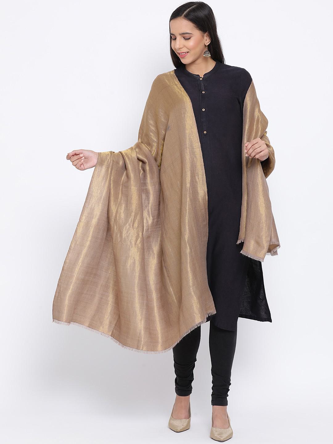 PURE PASHMINA WOVEN ZARI SHAWL IN KHURANG HUES