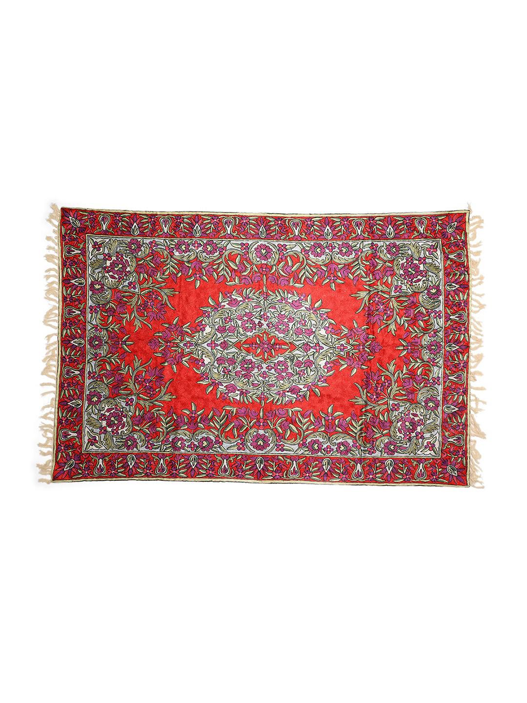 REGAL HUES - KASHMIRI CREWEL SILK THREAD  EMBROIDERED TAPESTRY WALL HANGING